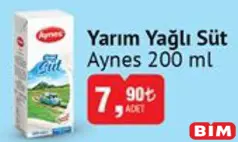 AYNES YARIM YAĞLI SÜT 200 ML